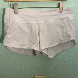 white lululemon shorts